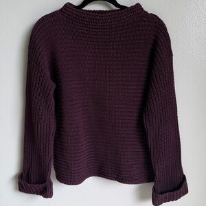 212 New York Deep Purple Wine Cotton Pull Over Sweater